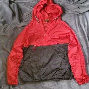Black & Red Windbreaker Hoodie